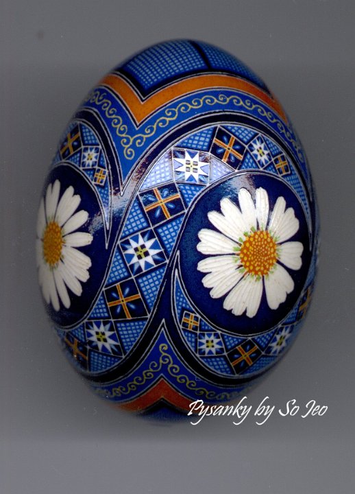 Daisies Ukrainian Easter Egg Pysanky By So Jeo